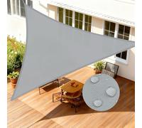 LOVE STORY Voile d'ombrage Triangulaire Imperméable 3x3x3m Toile Ombrage PES avec 95% UV Protection pour Patio Extérieur Jardin Terrasse, Gris