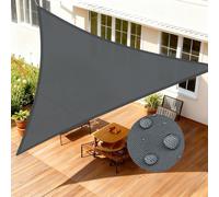 LOVE STORY Voile d'ombrage Triangulaire Imperméable 4x4x4m Toile Ombrage PES avec 95% UV Protection pour Patio Extérieur Jardin Terrasse, Anthracite
