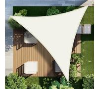 LOVE STORY Voile d'ombrage Triangulaire Imperméable 4x4x4m Toile Ombrage PES avec 95% UV Protection pour Patio Extérieur Jardin Terrasse, Crème