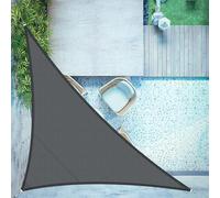 LOVE STORY Voile d'ombrage Triangulaire Imperméable 5x5x7m Toile Ombrage PES avec 95% UV Protection pour Patio Extérieur Jardin Terrasse, Anthracite