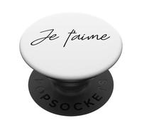 Love T-Shirt français avec Inscription « Je t'aime » PopSockets PopGrip Adhésif