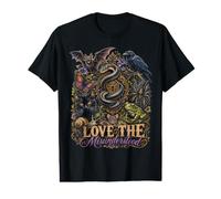 Love The Misunderstood Bat Raven Cat Snake Spider Moth Frog T-Shirt Graphique avec Valeur