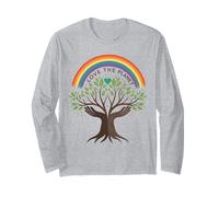 Love The Planet Arbre de Paix Arc-en-Ciel Terre Jour Eco Nature Manche Longue