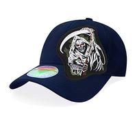 Love To Chapeaux religieux classiques Reaper Grim pour homme et femme - Casquette de baseball noire à visière plate, Navy