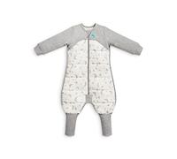 Love To Dream Combinaison de nuit chaude avec jambes, 4-5 ans, blanche, 2,5 Tog (16-20 °C), manches longues et couette, coton lavable en machine, conçue pour le mouvement avec coussinets antidérapants