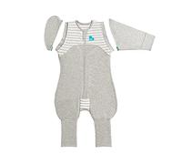Love To Dream Combinaison de Transition Swaddle UP, Grande Taille, 8,5-11 kg, Grise, Coupe ajustée, Ailes Amovibles, 1,0 Tog (20-24 °C), Lavable en Machine, Double Fermeture éclair