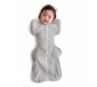 Love To Dream Emmaillotage, Nouveau-né 2,2-3,8 kg - Gris, Coupe ajustée, favorise Un Sommeil sain, 1,0 Tog - 20-24 °C, Coton Lavable en Machine et Double Fermeture éclair