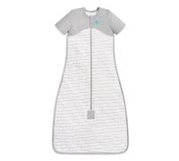 Love To Dream Gigoteuse en Polaire de Coton Bio 6-18 Mois, Blanche (18-24 °C), Manches Courtes, Couverture Portable, Lavable en Machine, 2 Fermetures éclair