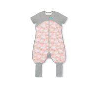 Love To Dream Pyjama en molleton de coton bio avec jambes, 3-4 ans, rose (20-24°C), manches courtes, lavable en machine, conçu pour le mouvement avec coussinets antidérapants