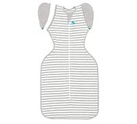 Love To Dream Sac de Transition Swaddle Up, Grand Format 8-11,5 kg, Gris, Coupe ajustée, Ailes Amovibles, 1,0 Tog (20-24 °C), Lavable en Machine et Double Fermeture éclair