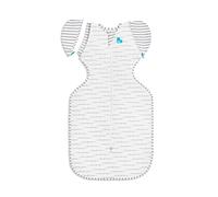 Love To Dream Sac de Transition Swaddle Up, Taille Moyenne 6-8,5 kg, Blanc Dreamer, Coupe ajustée, Ailes Amovibles, 1,0 Tog (20-24 °C), Lavable en Machine et Double Fermeture éclair