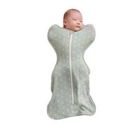 Love To Dream™ Swaddle UP™, Taille S (3,5-6 kg) - Olive Lunaire | Ajustement Parfait, Sommeil réparateur | 1,0 Tog | Printemps/été 20-24 °C | Coton | Fermeture éclair Double Sens