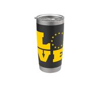 Love Union Européenne Drapeau Europe Anti Brexit Gobelet isotherme en acier inoxydable double paroi