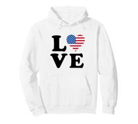 Love USA Drapeau Cœur Jour de l'Indépendance 4 Juillet Amérique Sweat à Capuche