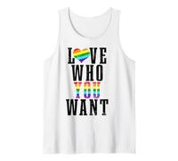 Love Who You Want Pride Month LGBTQ Drapeau arc-en-ciel Gay Queer Débardeur