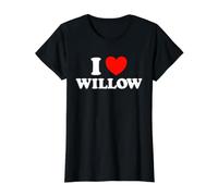 Love Willow Funny Cute Tree, Petite Amie, nom de Rencontre, Fan de Crush T-Shirt Graphique avec Valeur, Femme, Noir, XL