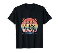 Love Wins Always Retro Pride LGBTQ+ Graphique arc-en-ciel vintage T-Shirt