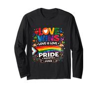 Love Wins Pride Month Juin Rainbow LGBTQ Ally Manche Longue