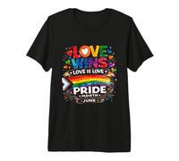 Love Wins Pride Month Juin Rainbow LGBTQ Ally T-Shirt Haut de Gamme
