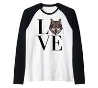 Love Wolf Fête d'anniversaire pour Filles et garçons 12 Ans Qui Aiment Les Loups Manche Raglan