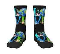 Love World Earth Day Girls Boys Crew Chaussettes Chaussettes athlétiques confortables Toddler Child Anti Skid Slipper Compression Sock