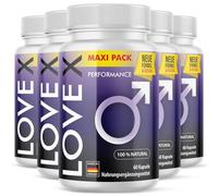Love X - Complément Nutritionnel pour Hommes Actifs avec L-Arginine, L-Citrulline, Maca et Extrait de Pépins de Raisin - 100% Naturel - 5x 60 Capsules