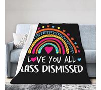Love You All Class Dismissed Last Day of School Flannel Blanket Ultra Soft Micro Fleece Throw Blankets Warm Air Conditioning Literie légère pour canapé canapé Chaise Toutes Saisons