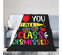 Love You All Class Dismissed Last Day of School Flannel Blanket Ultra Soft Micro Fleece Throw Blankets Warm Air Conditioning Literie légère pour canapé canapé Chaise Toutes Saisons