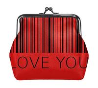 Love You Bar Code Coin Purse Wallet Bag Change Pouch Gifts for Women Kids Girls Key Holder