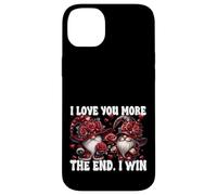 Love You More The End I Win Floral Roses Flower GNOME Couple Coque pour iPhone 14 Plus