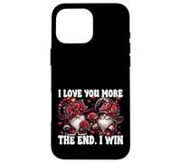 Love You More The End I Win Floral Roses Flower GNOME Couple Coque pour iPhone 16 Pro Max
