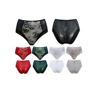 LOVE YOU SEXY Culotte taille haute pour femme en dentelle et maille, 5 couleurs emballées, 5 couleurs., S