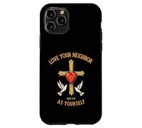 Love Your Neighbor as Yourself Cross Bible Verset Christian Coque pour iPhone 11 Pro