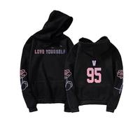 Love Yourself Hoodie Jungkook v Jimin RM Jhope Jin Suga Nom Imprimer Sweat pour Hommes Fans Filles féminines v-S