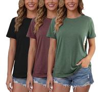 Love2Mi Lot de 3 ou 4 t-shirts d'allaitement avec fermeture éclair cachée, ouverture d'allaitement, court t-shirt d'allaitement pour femmes enceintes