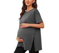 Love2Mi T-shirt de grossesse à manches courtes pour femme, gris foncé, M