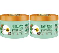 LOVEA - Hair Food - Masque 3 en 1 - Huile de Coco & Thé Vert - Hydrate, Assouplit & Démêle - Cheveux Normaux à Secs - 98% d'Origine Naturelle - Sans Silicone - Vegan - Fabriqué en France - 390 ml