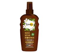 LOVEA - Huile Sèche Bronzante - Visage & Corps - Monoï De Tahiti - Bronzage Rapide, Doré Et Lumineux - Nourrissant & Résistant À L'Eau - Vegan - Fabriqué En France - 150 ml