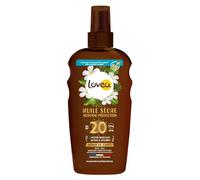 LOVEA - Huile Sèche FPS 20 - Moyenne Protection Solaire Corps - Monoï De Tahiti - Protection UVA/UVB - Nourrissant & Résistant À L'Eau - Vegan - Fabriqué En France - 150 ml