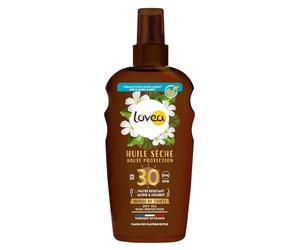 LOVEA - Huile Sèche FPS 30 - Haute Protection Solaire Corps - Monoï De Tahiti - Protection UVA/UVB - Nourrissant & Résistant À L'Eau - Vegan - Fabriqué En France - 150 ml