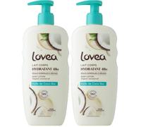 LOVEA - Lait Corps Hydratant - Huile de Coco Bio - Peau Normale à Sèche - Hydratation 48h - Sans Silicone - Formule Vegan - 99% d'Origine Naturelle - Fabriqué en France - 250ml (Lot de 2)