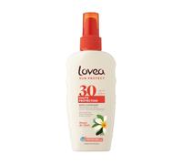 LOVEA - Spray Hydratant FPS 30 Haute Protection Solaire UVA-UVB - Monoï de Tahiti - Visage & Corps - Résiste à l'eau - Anti-Traces Blanches - Testé Dermatologiquement - Fabriqué en France - 150ml