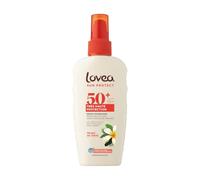 LOVEA - Spray Hydratant FPS50+ Très Haute Protection Solaire UVA-UVB - Monoï de Tahiti - Visage & Corps - Résiste à l'eau - Anti-Traces Blanches - Testé Dermatologiquement - Fabriqué en France - 150ml