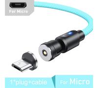 Lovebay-Câble Magnétique Rotatif Résistant à 540 °,Micro USB Type C,pour iPhone 12 11 Pro Samsung Xiaomi - Type Blue for Mirco-1m