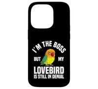 Lovebird Enthusiast The Boss Inséparable masqué Noir Coque pour iPhone 14 Pro