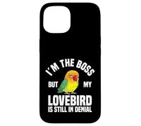 Lovebird Enthusiast The Boss Inséparable masqué Noir Coque pour iPhone 15