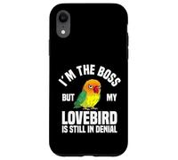 Lovebird Enthusiast The Boss Inséparable masqué Noir Coque pour iPhone XR