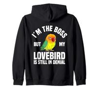 Lovebird Enthusiast The Boss Inséparable masqué Noir Sweat à Capuche