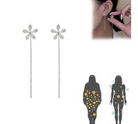 Géneric Boucles d'oreilles LoveBondz Lymphvity Magnetherapy Germanium, Boucles d'oreilles Halolux Lymphvity Germanium, Boucles d'oreilles Magnet Therapy pour Femmes Perte de Poids (1Pairs Sliver)