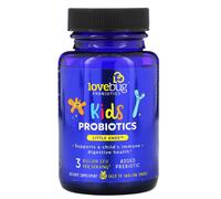 LoveBug Probiotics, Perles Probiotiques Enfants, 4 Ans et Plus, 3 Milliards d'UFC, 60 Perles Faciles à Avaler